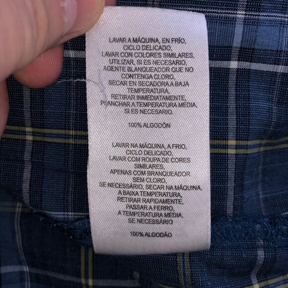 Columbia Shirt Mens XL Blue Tartan Plaid Short Sleeve Button Up Hiking Outdoor - Picture 10 of 11